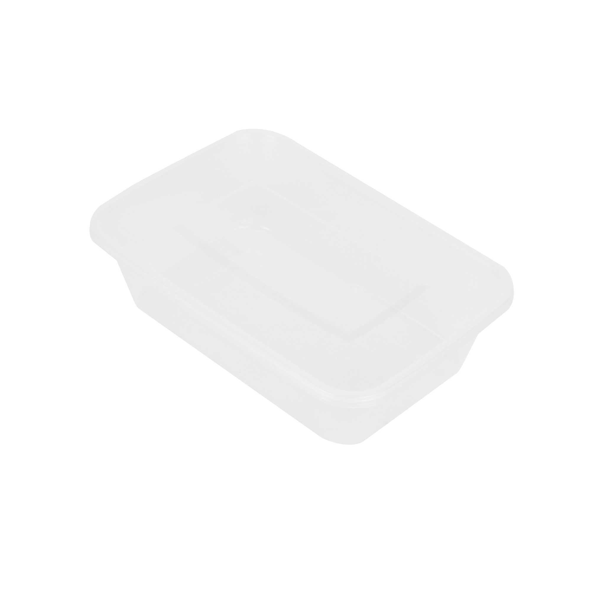 SustainaLite 42 oz Rectangle Clear Plastic Food Container - with Lid, Microwavable - 7" x 4 1/4" x 2 1/4" - 150 count box