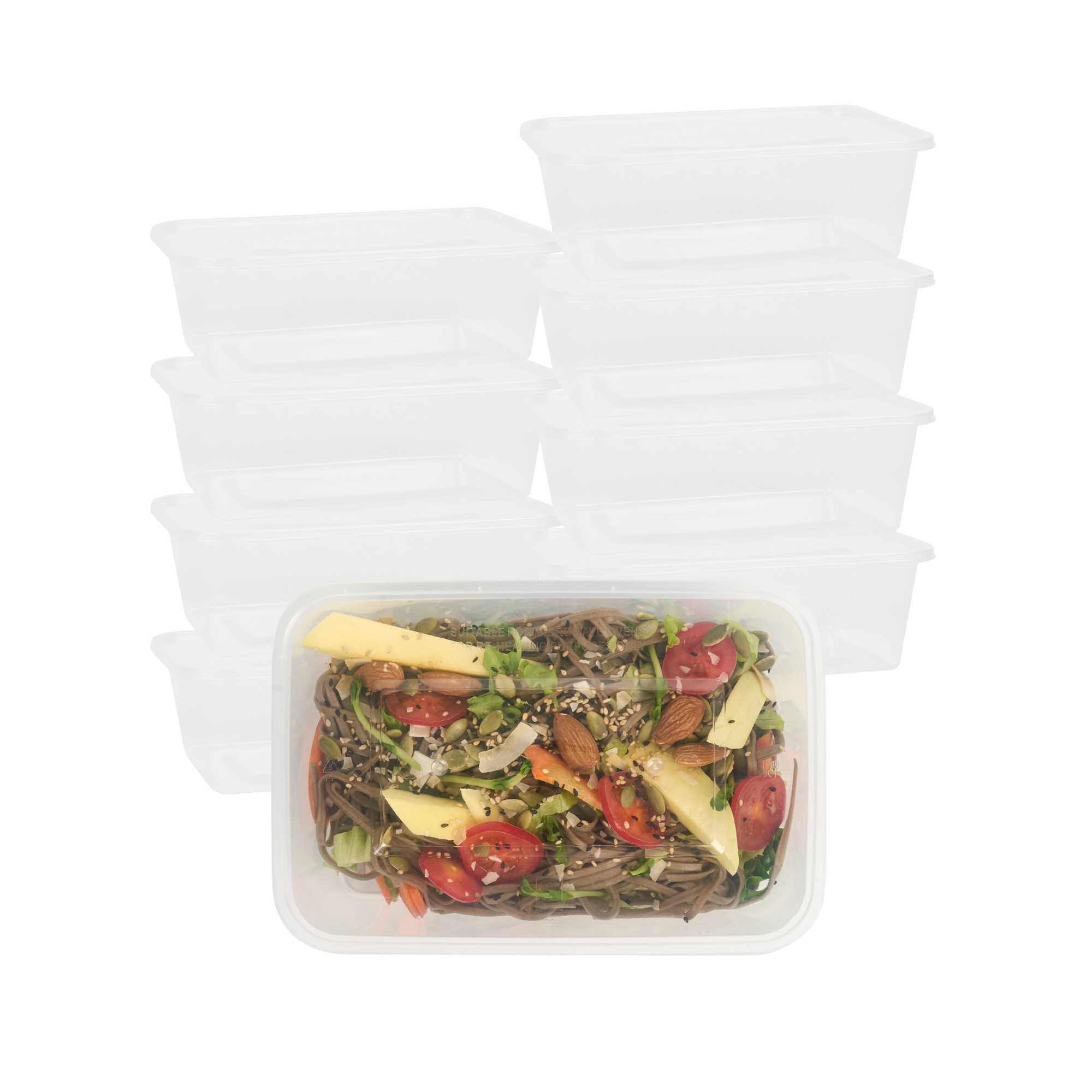 SustainaLite 51 oz Rectangle Clear Plastic Food Container - with Lid, Microwavable - 6 3/4" x 4" x 2 3/4" - 150 count box