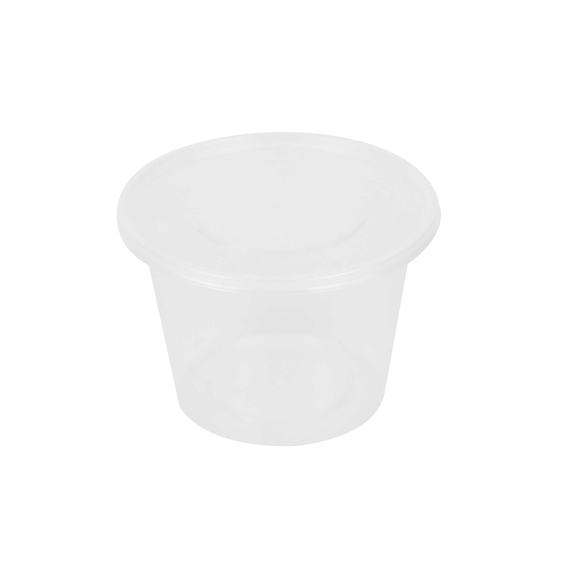 SustainaLite 17 oz Round Clear Plastic Food Container - with Lid, Microwavable - 3 1/4" x 3 1/4" x 3 1/4" - 450 count box