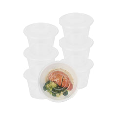 SustainaLite 59 oz Round Clear Plastic Food Container - with Lid, Microwavable - 4 3/4