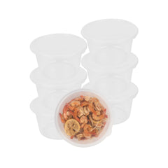 SustainaLite 68 oz Round Clear Plastic Food Container - with Lid, Microwavable - 5 1/2
