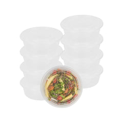 SustainaLite 85 oz Round Clear Plastic Food Container - with Lid, Microwavable - 7 3/4