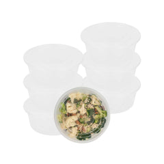 SustainaLite 101 oz Round Clear Plastic Food Container - with Lid, Microwavable - 7 3/4