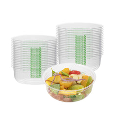 Sustain 8 oz U-Shape Clear PLA Plastic Deli Container - Compostable - 4 3/4