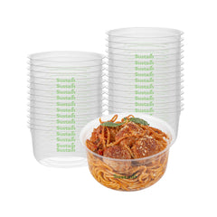 Sustain 12 oz U-Shape Clear PLA Plastic Deli Container - Compostable - 4 3/4