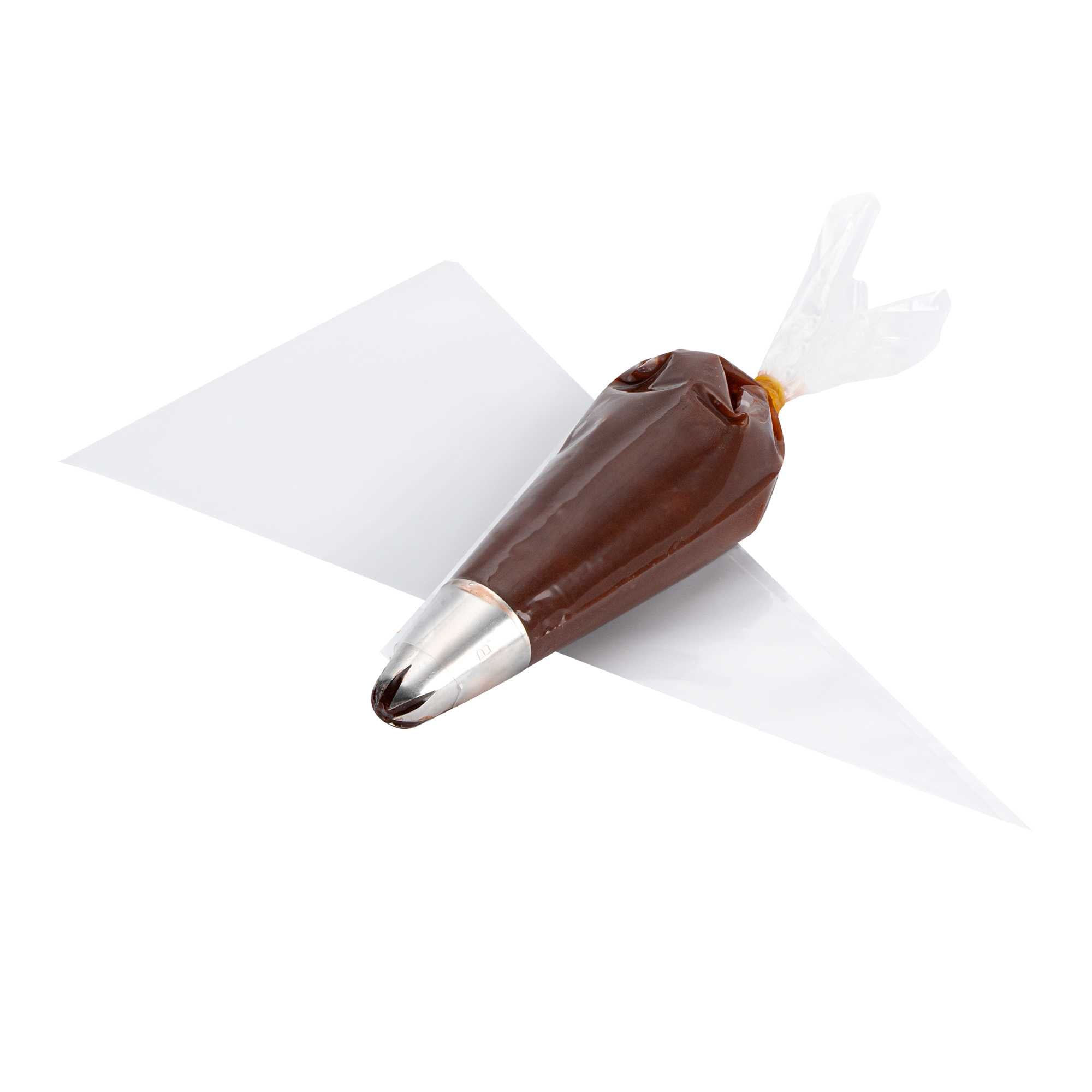 Pastry Tek Clear Plastic Disposable Pastry Piping Bag - 100 Bags / Roll - 12" - 1 count box