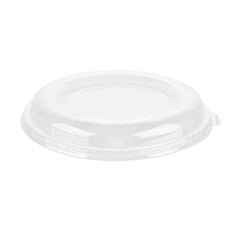 Pulp Safe Round Clear PET Plastic Dome Lid - Fits 32 oz Bagasse Bowl - 300 count box
