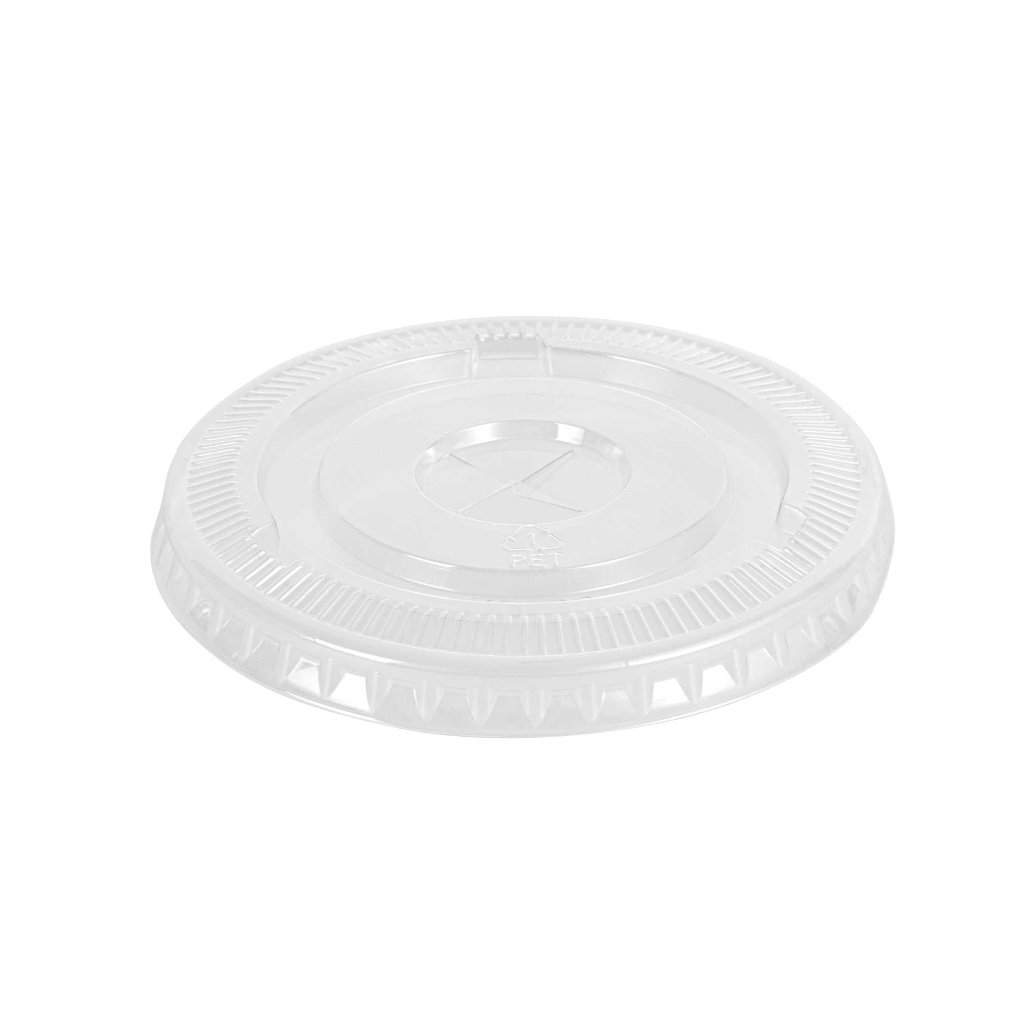 Visage Round Clear PET Plastic Flat Lid - Fits 12, 16, and 20 oz Drinking Cups - 3 3/4" x 3 3/4" - 50 count box