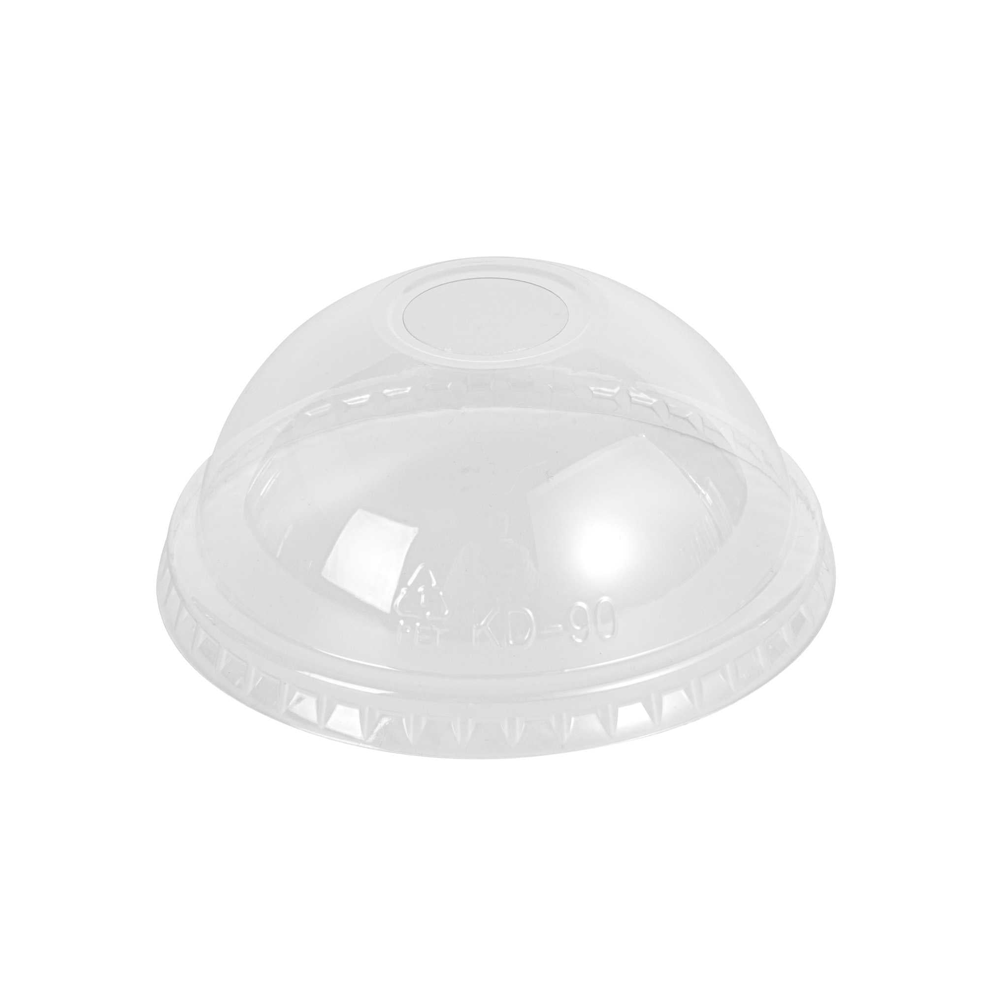 Visage Round Clear PET Plastic Dome Lid - Fits 12, 16, and 20 oz Drinking Cups - 3 3/4" x 3 3/4" x 1 1/2" - 50 count box