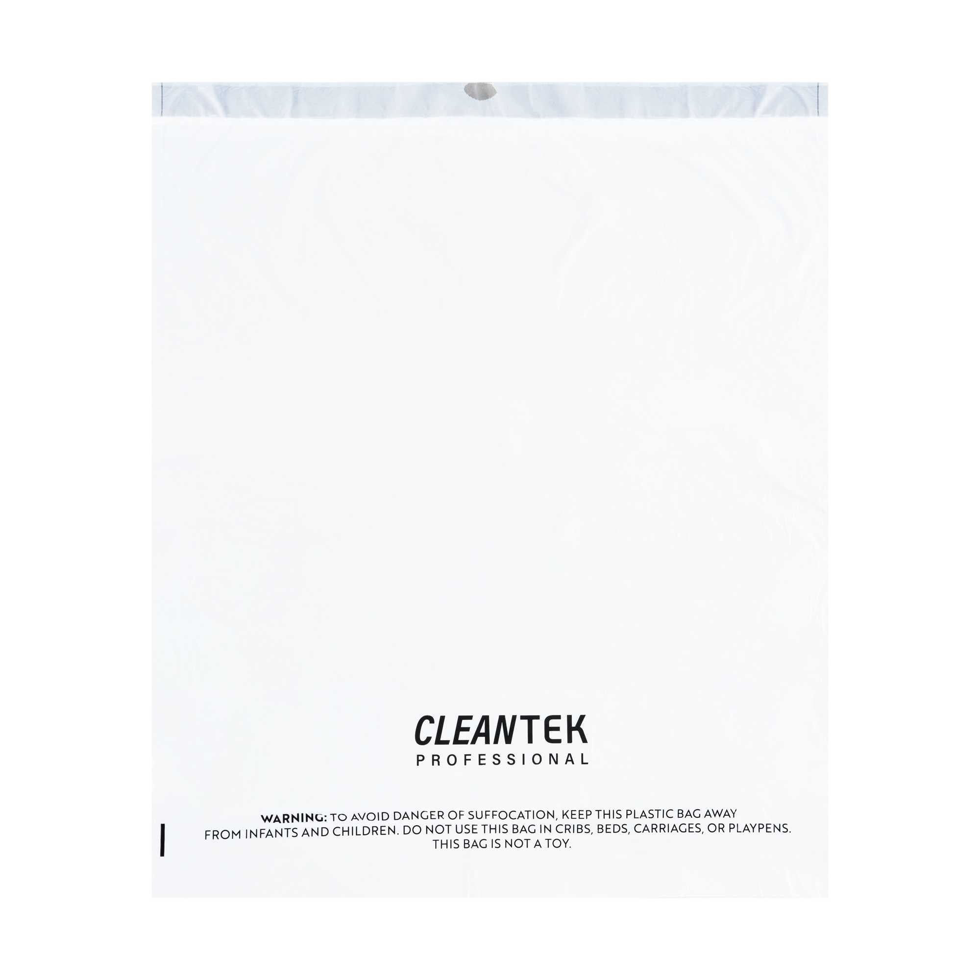 Clean Tek Professional 13 gal White Plastic Trash Can Liner - Medium Density, Drawstring Closure - 28" x 24" - 200 count box