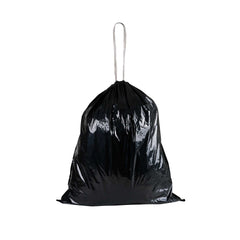 Clean Tek Professional 33 gal Black Plastic Trash Can Liner - Heavy Duty, Low Density, Drawstring Closure - 38