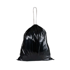 Clean Tek Professional 44 gal Black Plastic Trash Can Liner - Heavy Duty, Low Density, Drawstring Closure - 41