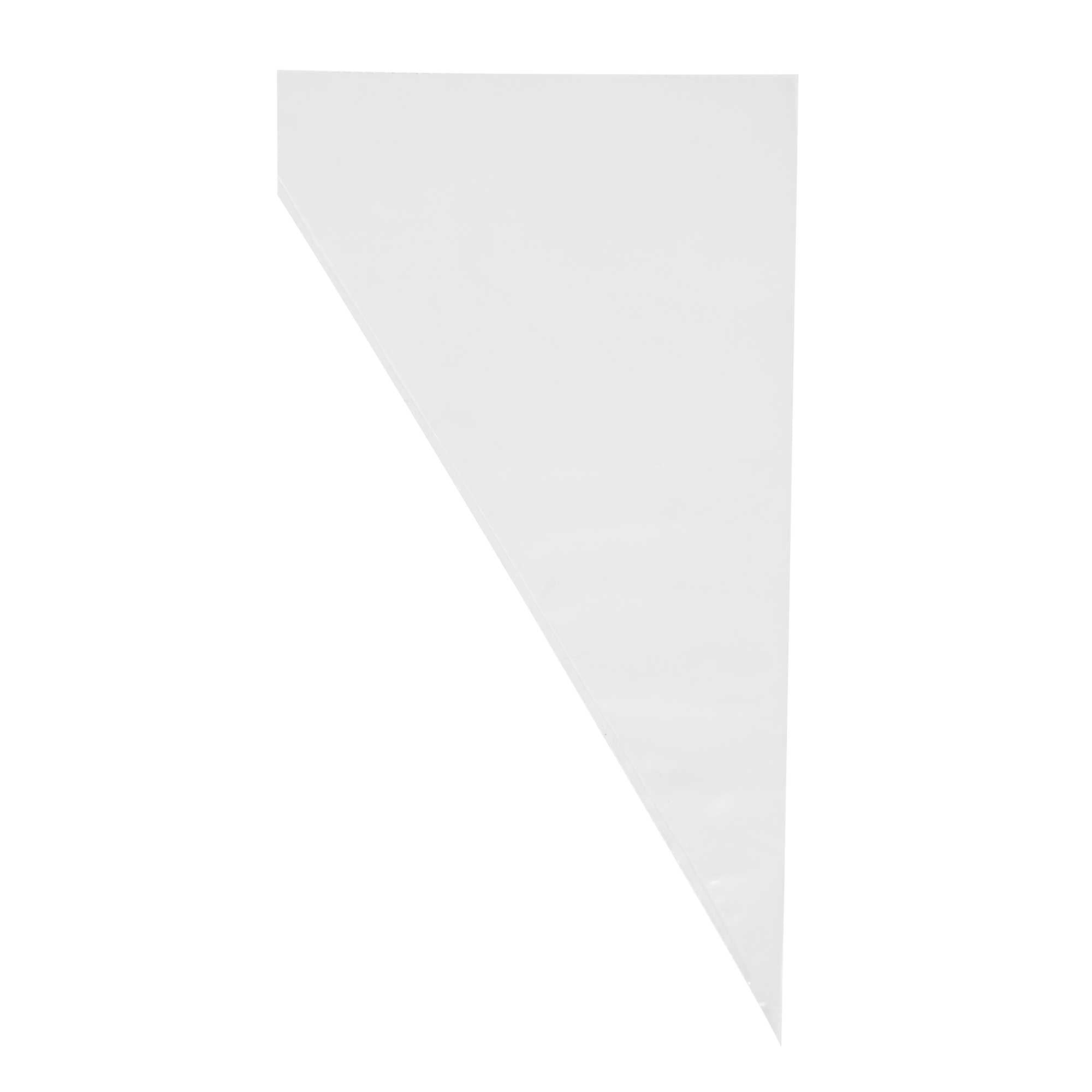 Pastry Tek Clear Plastic Disposable Pastry Piping Bag - 100 Bags / Roll, Angled Edge - 14" - 1 count box