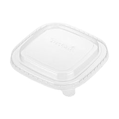 Sustain Square Clear PLA Plastic Lid - Fits 17 And 22 oz Take Out Containers, Compostable - 5