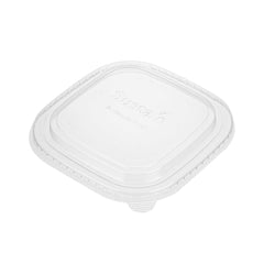 Sustain Square Clear PLA Plastic Lid - Fits 25, 34, 40 And 47 oz Take Out Containers, Compostable - 6 3/4