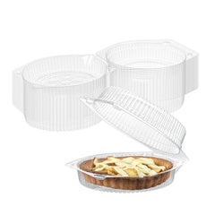 Thermo Tek Round Clear Plastic Hinged Low Pie Container - For 6
