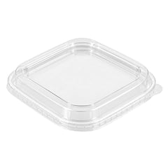 Bio Tek Square Clear Plastic Lid - Fits 17 And 22 oz Take Out Containers - 5 1/4