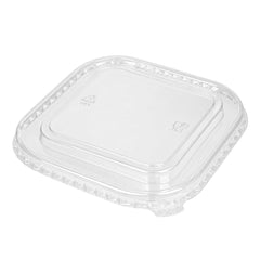 Bio Tek Square Clear Plastic Lid - Fits 25, 34, 40 And 47 oz Take Out Containers - 6 3/4