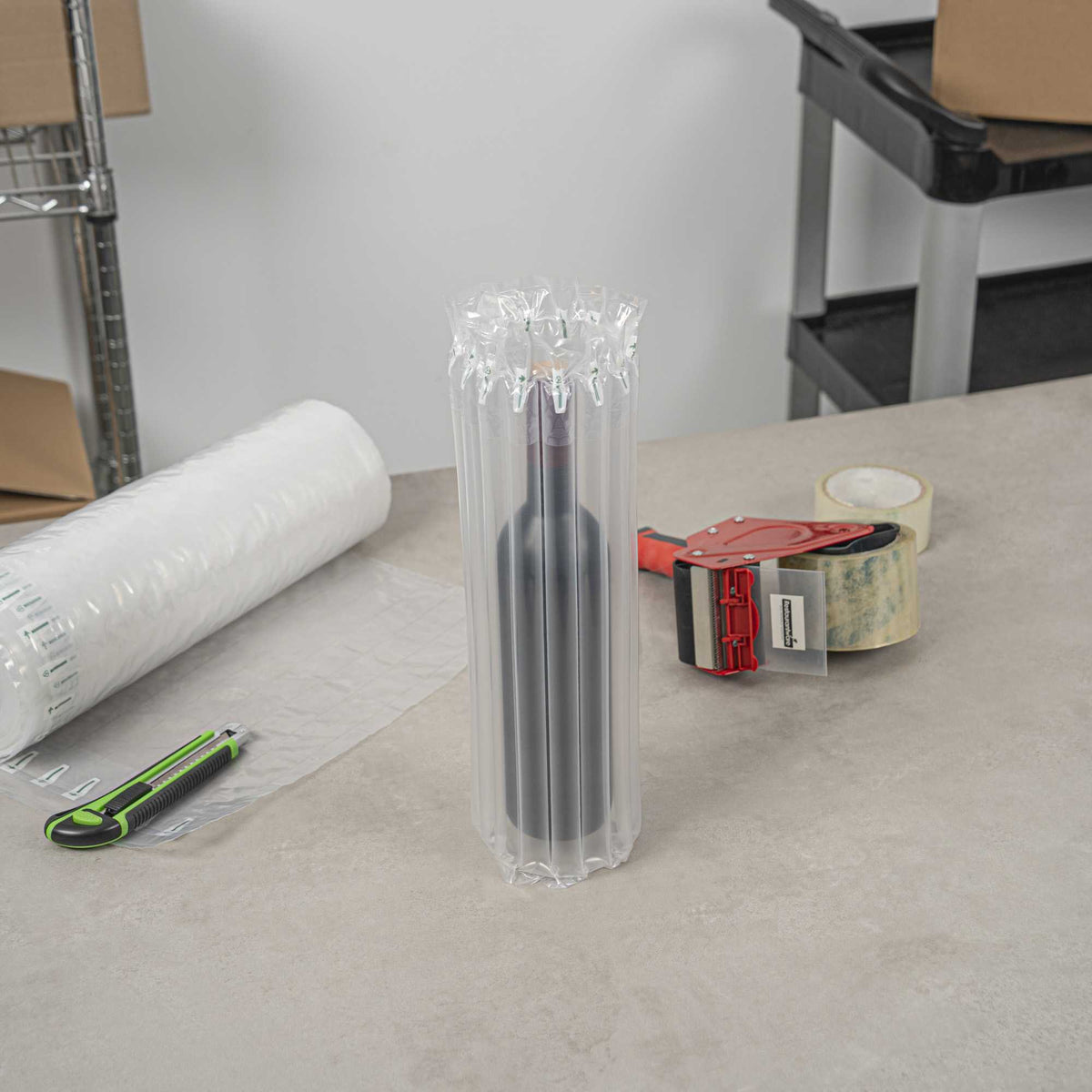 Handy Tek Clear Plastic Inflatable Air Column Sheet Roll - 15 3/4" x 164' - 1 count box