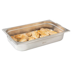 Met Lux Rectangle Stainless Steel Full Size Steam Table Pan 4 Inch Deep - Anti Jam, Collapsible Handles - 6 count box