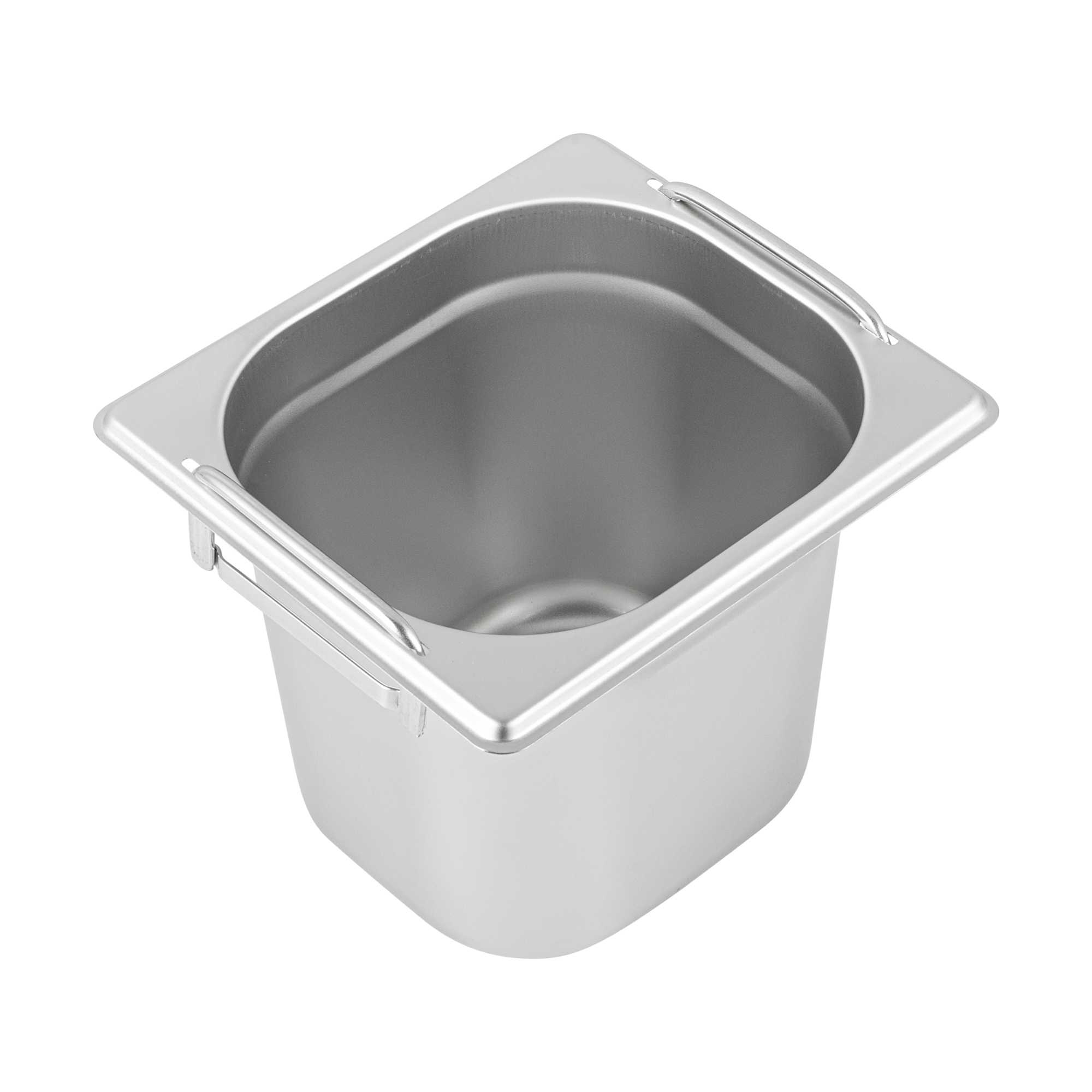 Met Lux Rectangle Stainless Steel 1/6 Size Steam Table Pan - Anti Jam, Collapsible Handles - 1 count box