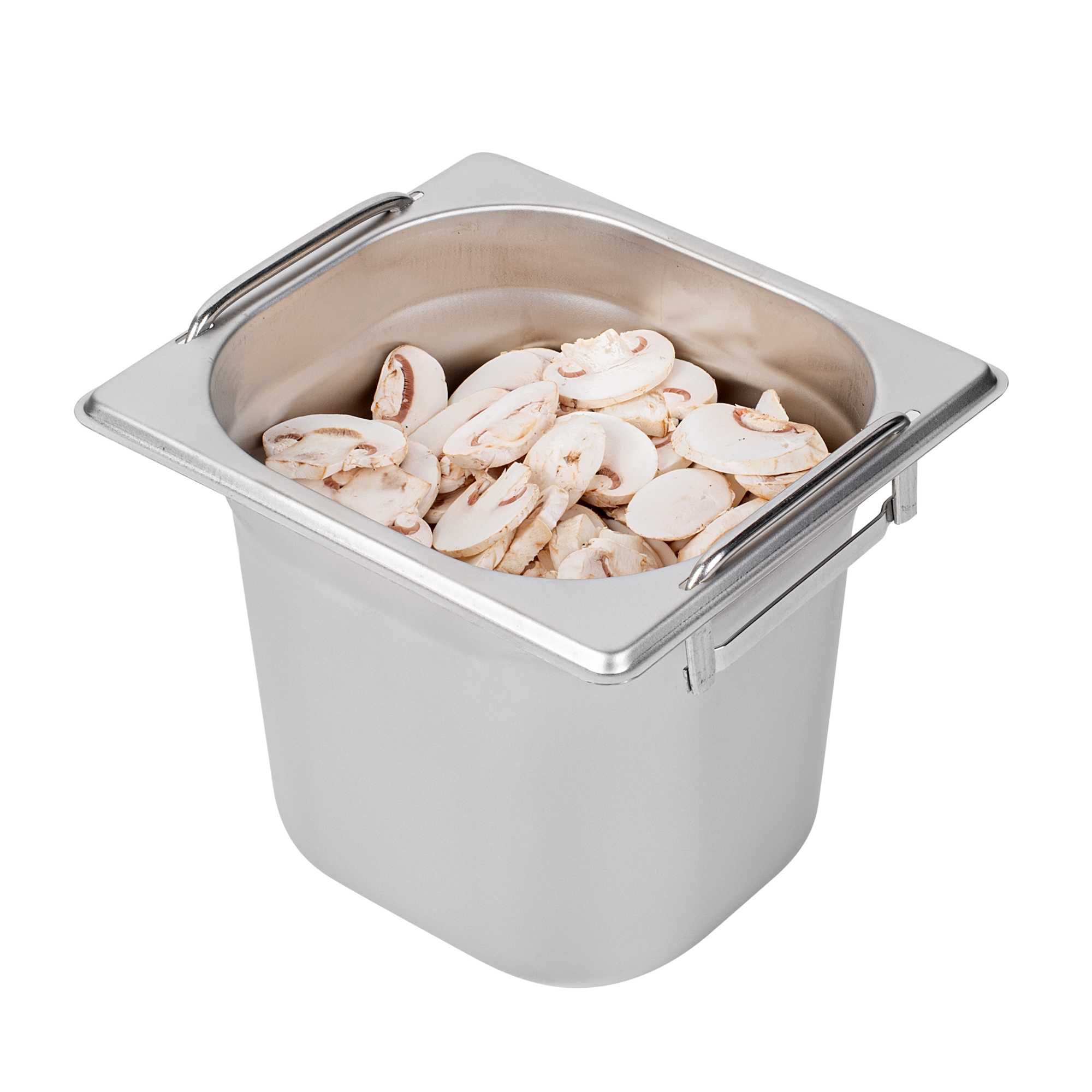 Met Lux Rectangle Stainless Steel 1/6 Size Steam Table Pan - Anti Jam, Collapsible Handles - 1 count box