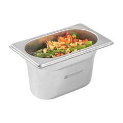 Met Lux Rectangle Stainless Steel 1/9 Size Steam Table Pan 4 Inch Deep - Anti Jam - 48 count box