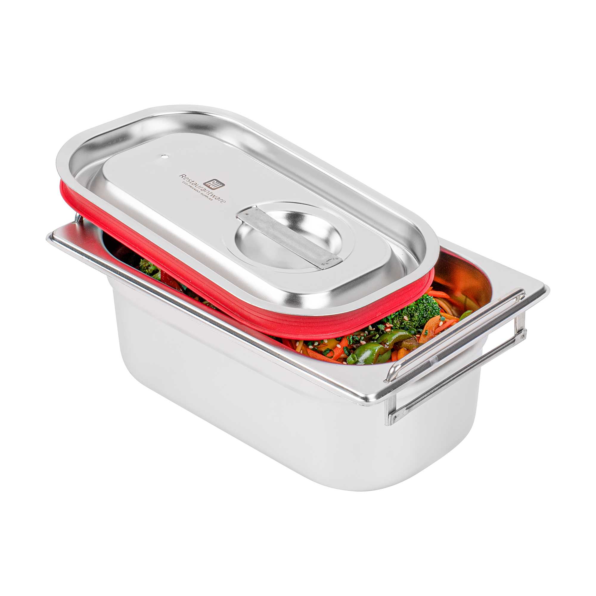 Met Lux Rectangle Stainless Steel Travel Lid - Fits 1/4 Size Steam Table Pan - 1 count box