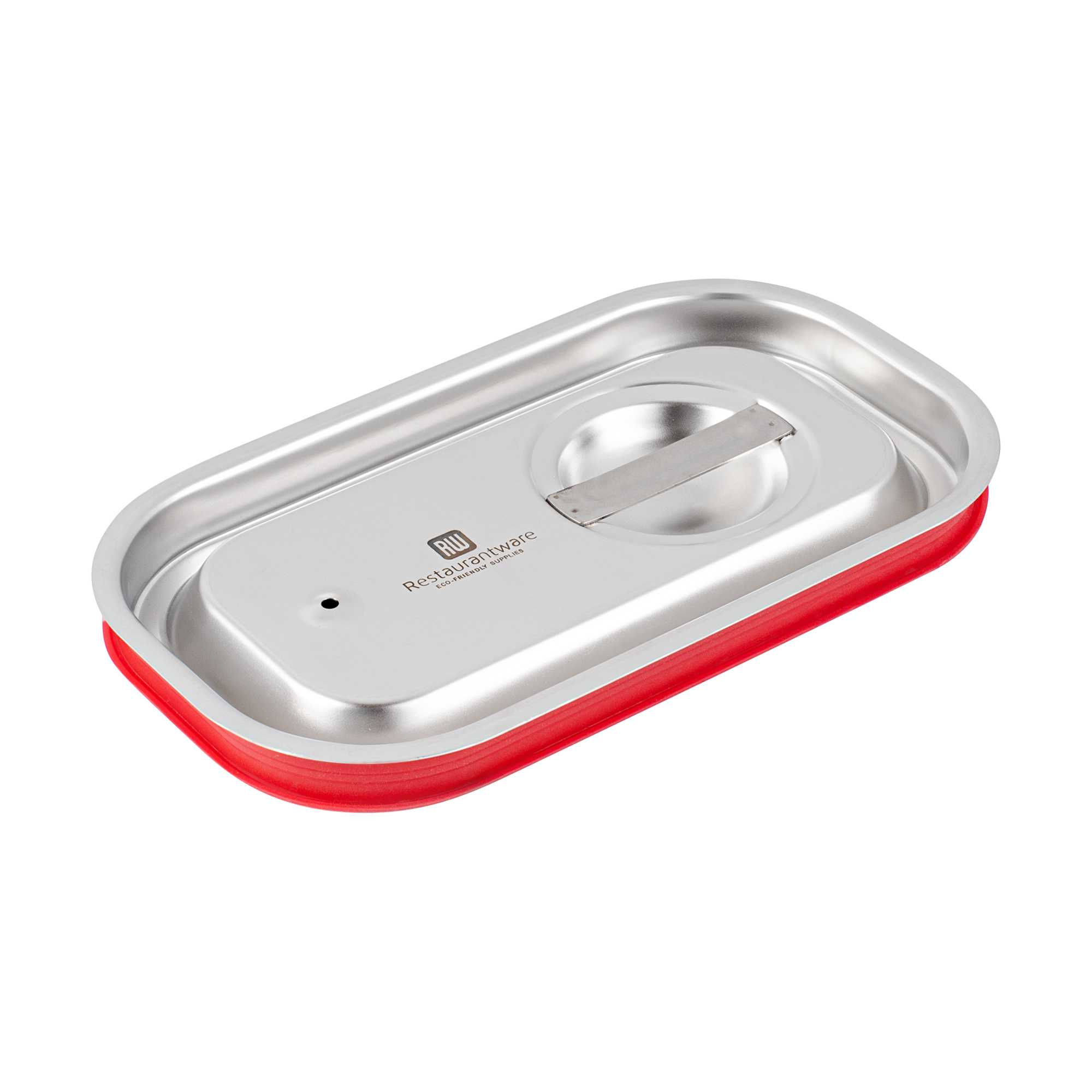 Met Lux Rectangle Stainless Steel Travel Lid - Fits 1/4 Size Steam Table Pan - 1 count box