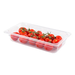 Met Lux Rectangle Clear Plastic 1/3 Size Cold Food Storage Container - 2.5