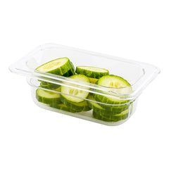 Met Lux Rectangle Clear Plastic 1/9 Size Cold Food Storage Container - 2.5