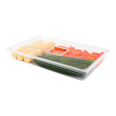 Met Lux Rectangle Clear Plastic Lid - Fits Full Size Cold Food Storage Container - 10 count box