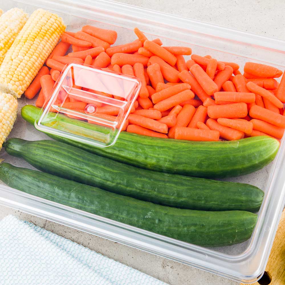 Plastic Cold Food Storage Container Lid - Rectangle - Clear - Full Size ...