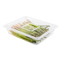 Met Lux Rectangle Clear Plastic Lid - Fits 1/2 Size Cold Food Storage Container - 10 count box