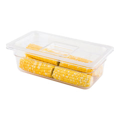 Met Lux Rectangle Clear Plastic Lid - Fits 1/3 Cold Food Storage Container - 10 count box