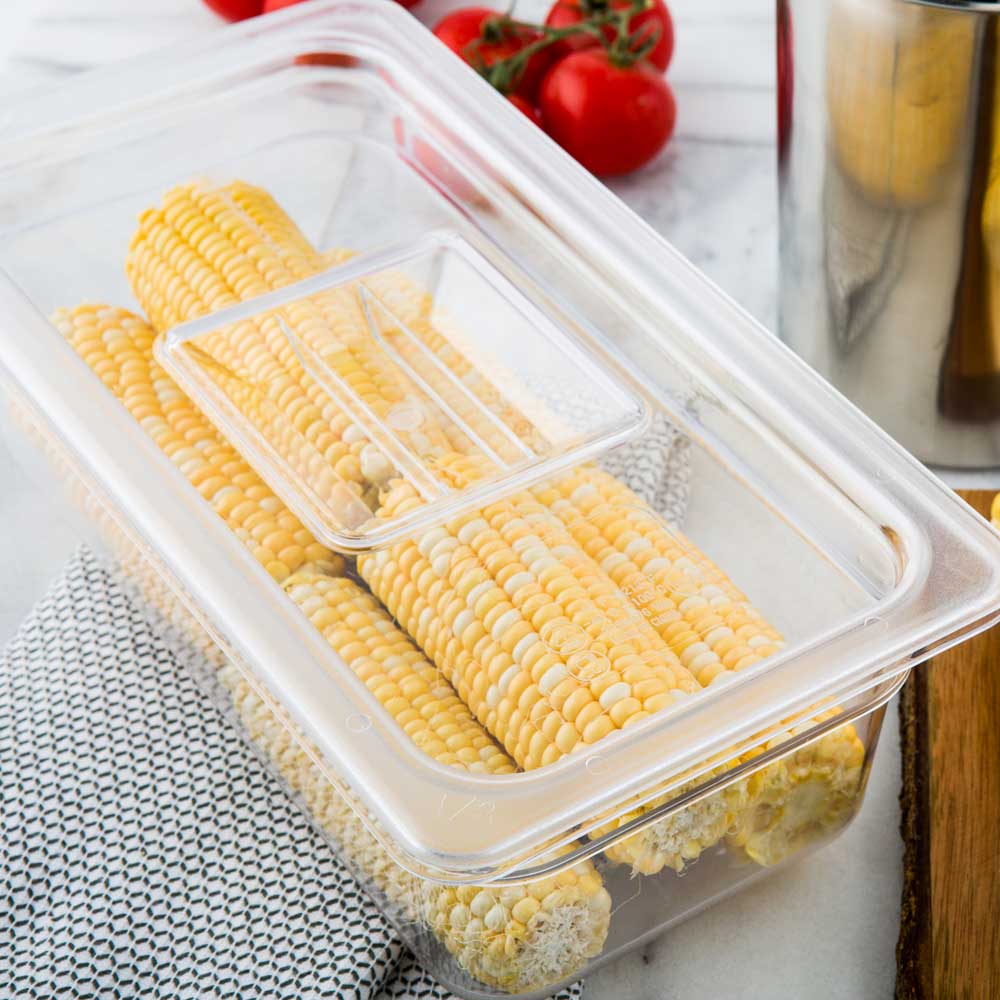 Plastic Cold Food Storage Container Lid - Rectangle - Clear - Full Size ...