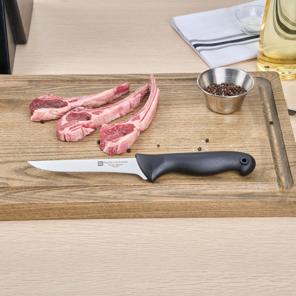 "Crude" Handmade Asian Carbon Steel Boning Knife - 6 Inch Sharp Kitchen Chef Knife With Bone Handle