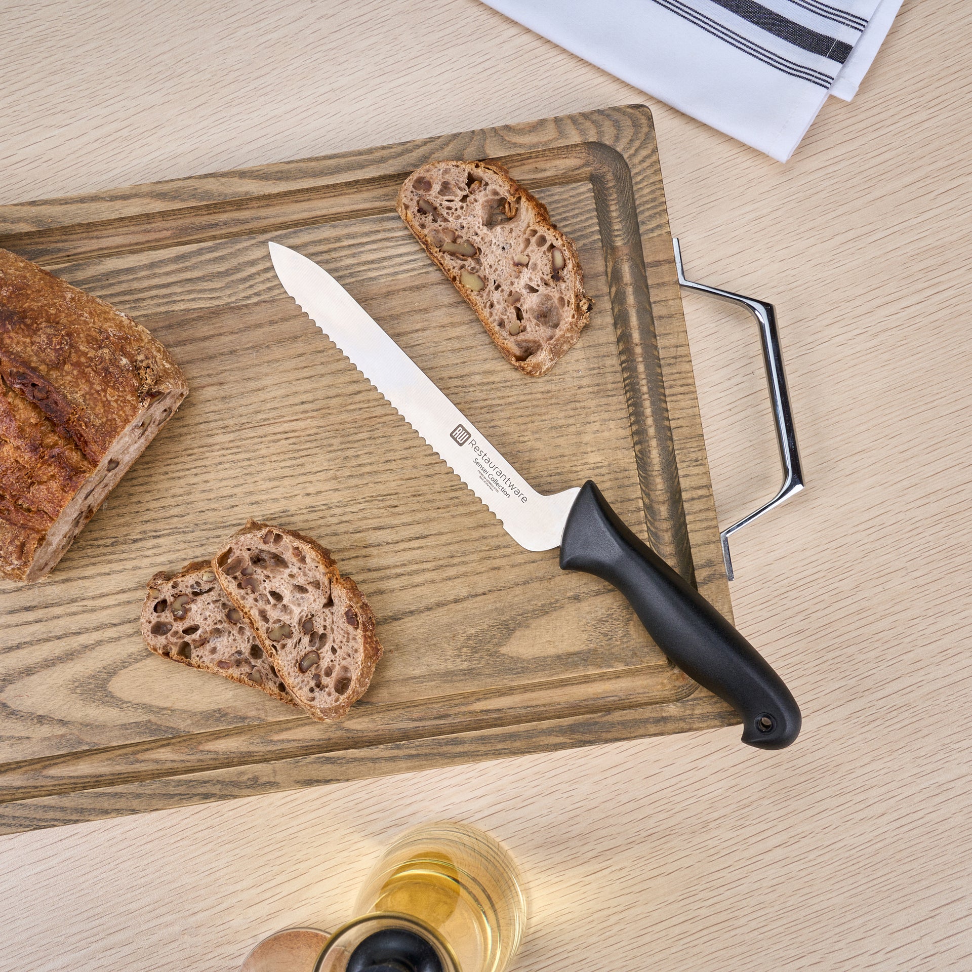 Sensei Back of the House German Steel 8" Offset Bread Knife - HACCP Protection - 1 count box