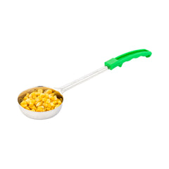 Met Lux 4 oz Stainless Steel Spoodle - Perforated, with Green Handle - 1 count box
