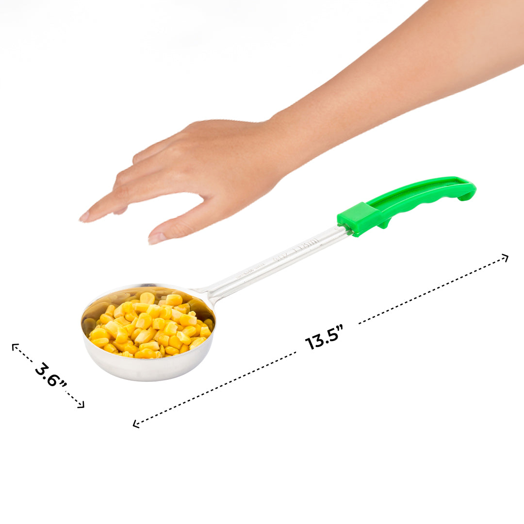 Spoodle Rack Met Lux 4 oz Stainless Steel Spoodle - Perforated, with Green Handle ...