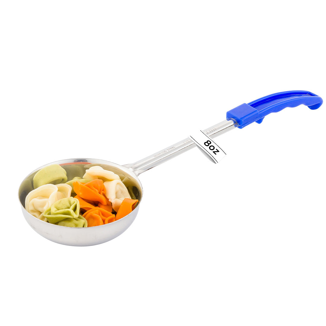 Spoodle Rack Met Lux 8 oz Stainless Steel Spoodle - Perforated, with Blue Handle - 1 ...