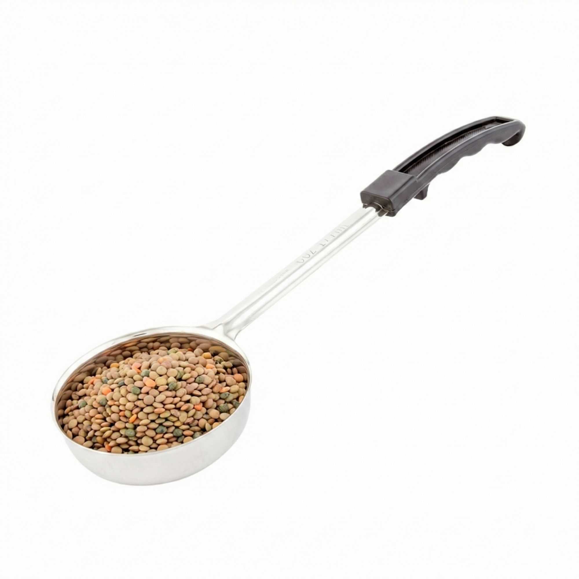Met Lux 6 oz Stainless Steel Spoodle - Solid, with Black Handle - 1 count box