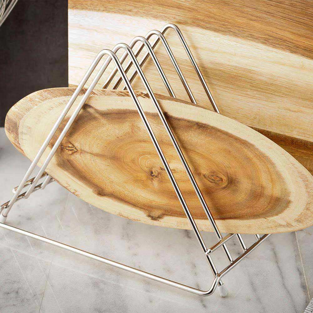 Stainless Steel Cutting Board Rack - 6 Slot - Silver - 1 Count Box