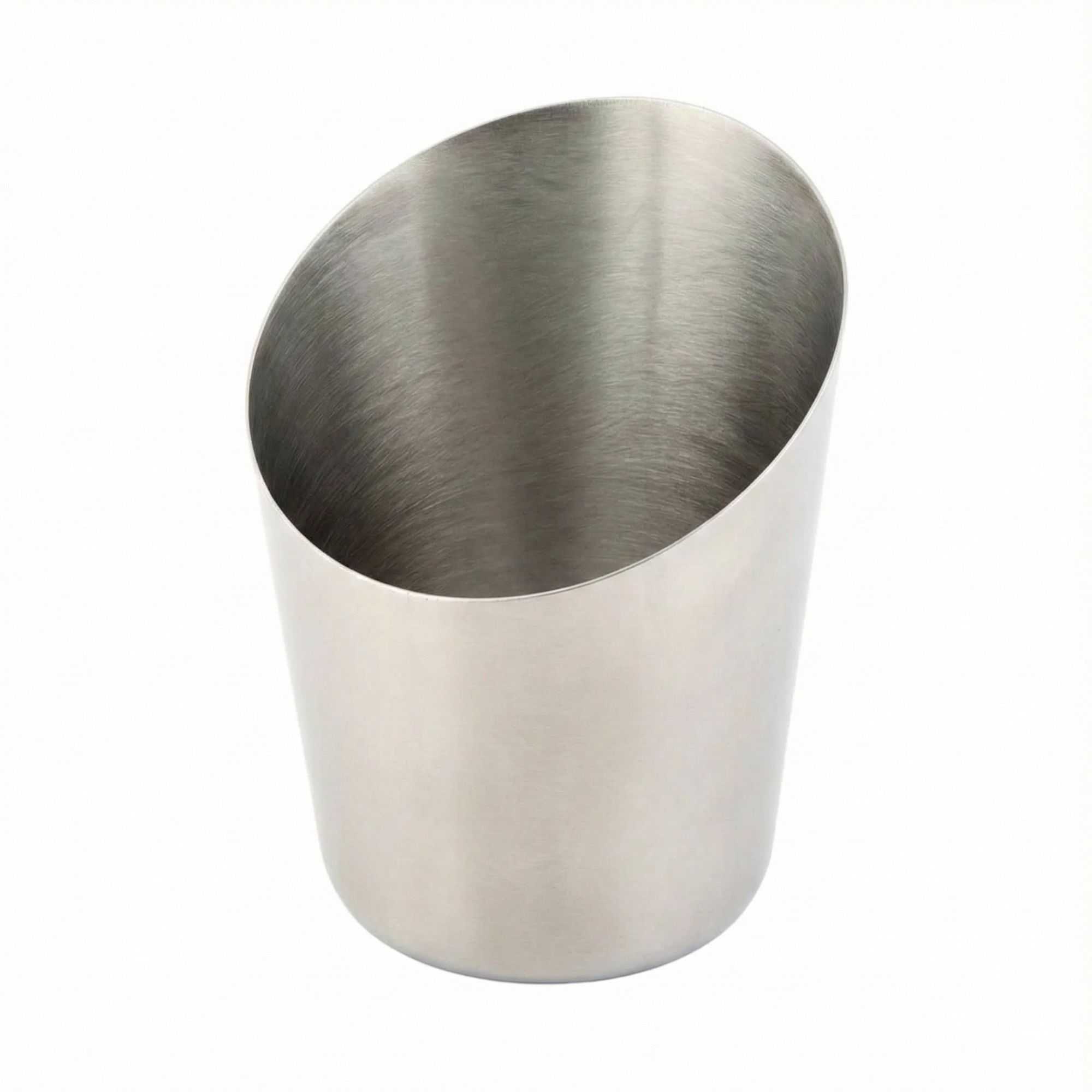 Met Lux Stainless Steel French Fry Cup - Tapered, Satin Finish - 3 1/2" x 4 1/2" - 1 count box