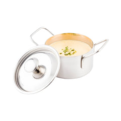Met Lux 9 oz Stainless Steel Small Individual Casserole Pot - with Lid - 5 3/4