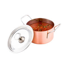 Met Lux 16 oz Copper Stainless Steel Large Individual Casserole Pot - with Lid - 6 1/2