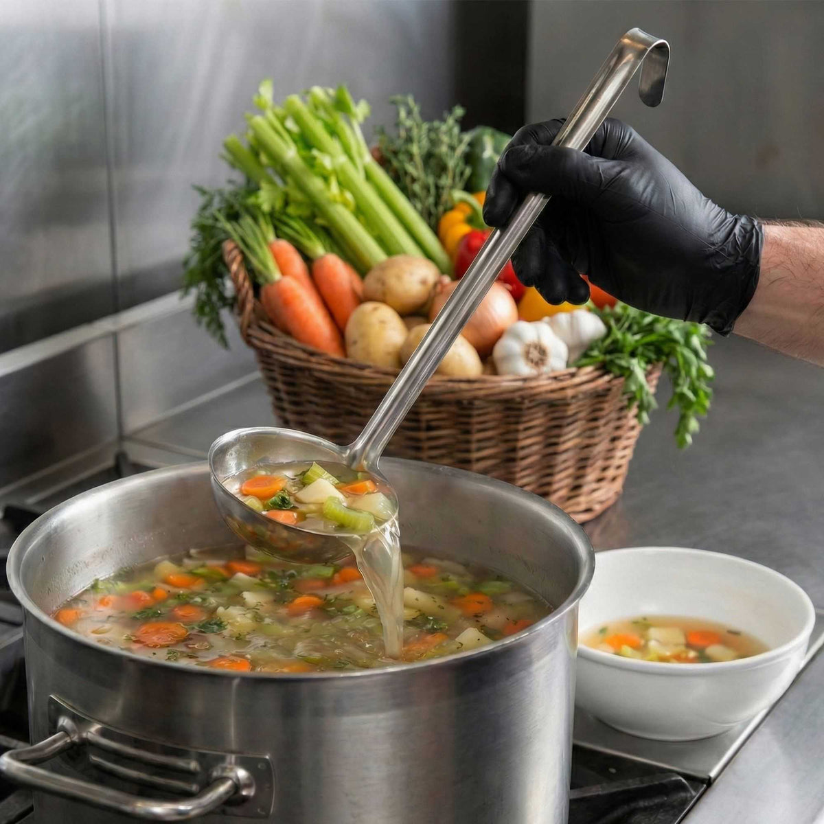 Met Lux 16 oz Stainless Steel Serving Ladle - One-Piece - 1 count box