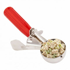 Met Lux 1.75 oz Stainless Steel #24 Portion Scoop - with Red Handle - 10 count box