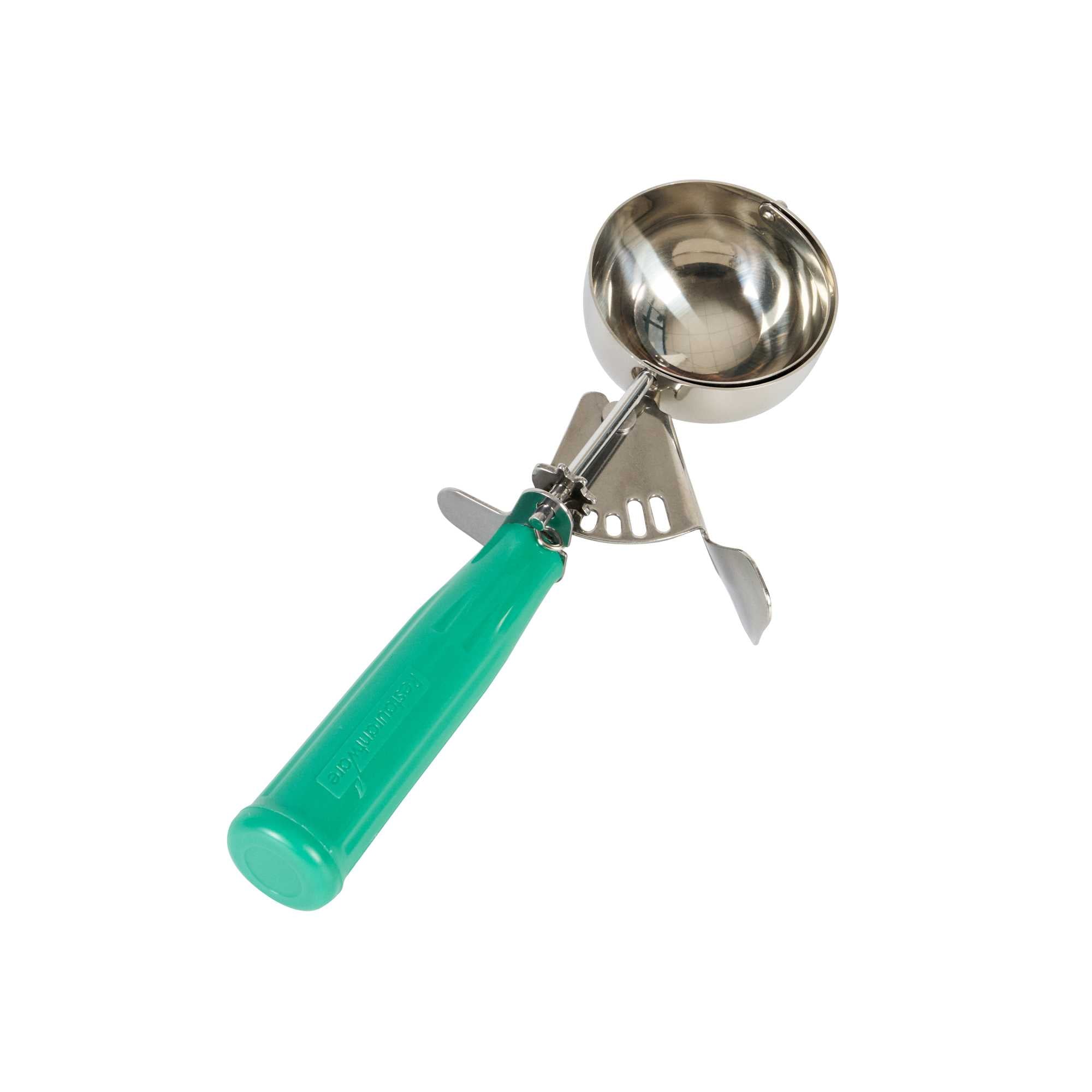Met Lux 3.25 oz Stainless Steel #12 Portion Scoop - with Green Handle - 1 count box