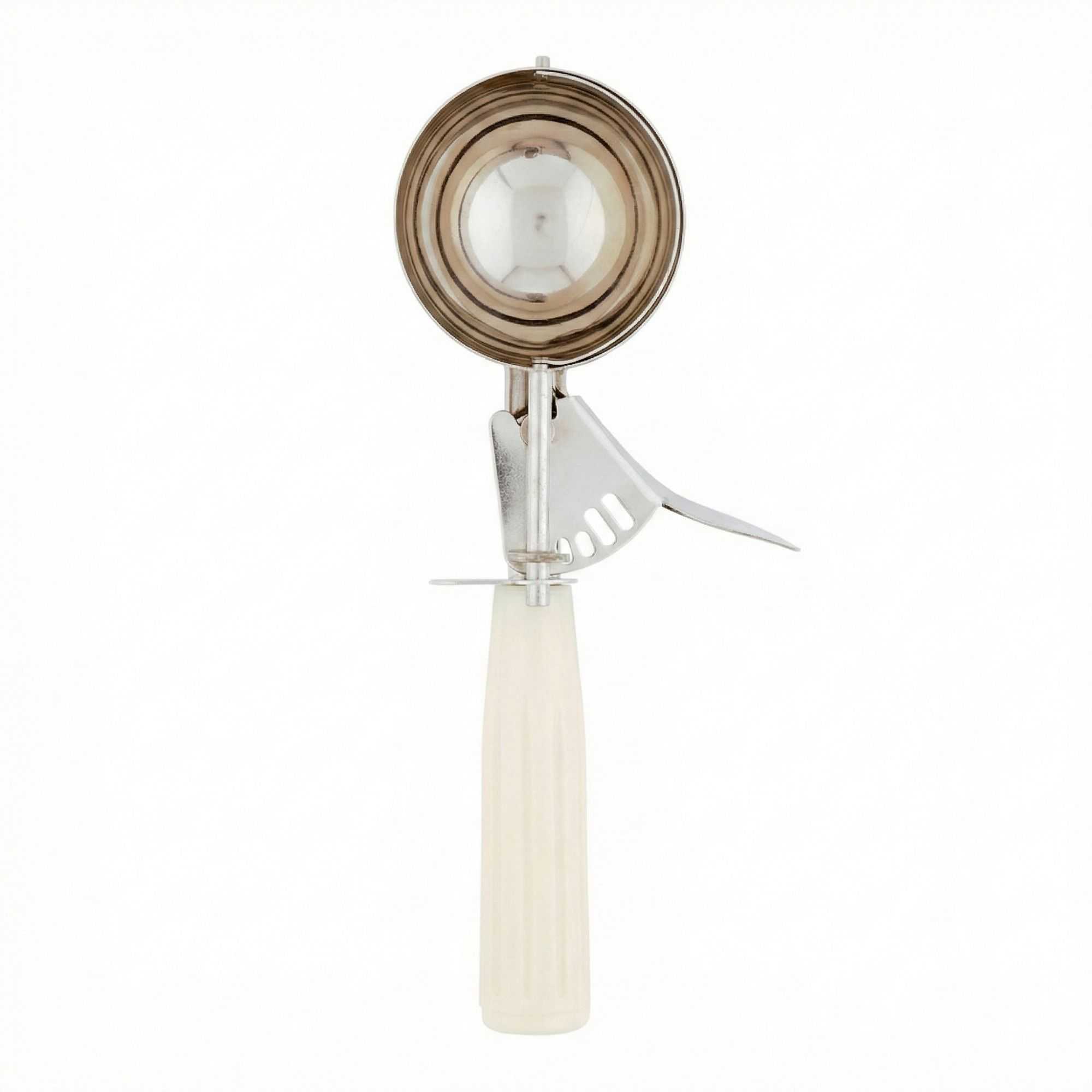 Met Lux 3.75 oz Stainless Steel #10 Portion Scoop - with Ivory Handle - 1 count box